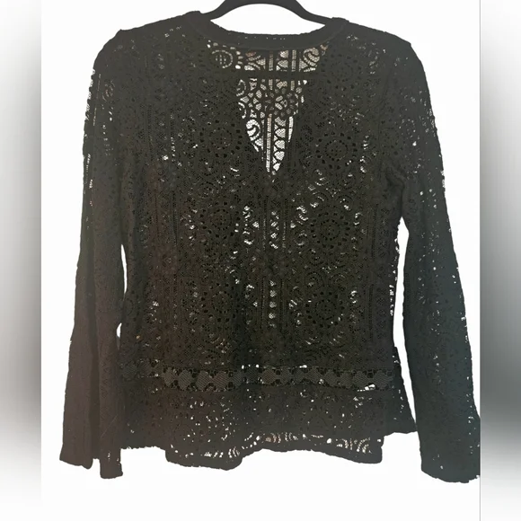 Loft Lace V-Neck Blouse Women Petite M - Picture 2 of 4